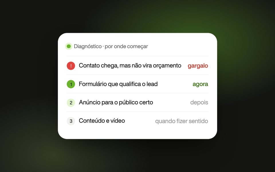 Diagnóstico mostrando o gargalo e o que fazer primeiro
